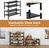 2 Closet, 27"x11"x13" 2 Tier Bamboo Shoe Rack Storage Organizer for Multifunctional Stackable Free Standing Shoe Shelf