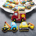 Transportation/Vehicles Cookie Cutters with Matching Stencils - Set of 16, Truck, Tractor, Fire Engine, Excavator
