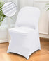 6 Packs White Spandex Stretch Folding Chair Covers for Wedding Party,Universal Fitted Washable Dining Seat Slipcovers