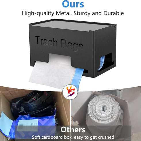 STWWO Large Trash Bag Holder Dispenser, Metal Garbage Bag Dispenser Roll Holder, Kitchen Trash Storage Organizer