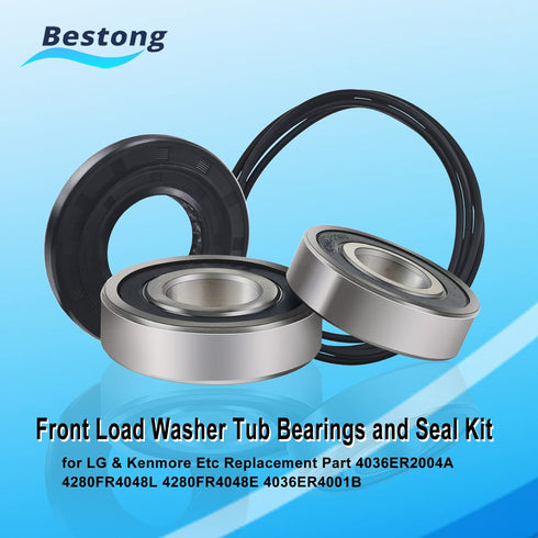 LG & Kenmore Compatible Front Load Washer Tub Bearings and Seal Kit Replacement Parts 4036ER2004A - Black