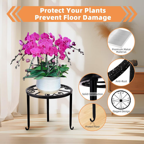 Acteomsly 6-Pack (6PACK Metal Plant Stand,Heavy Duty Flower Pot Stands for Multiple Plant,Outdoor Anti-Rust Plant Pot