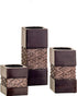Creative Scents Dublin Brown Set of 3 Small Tealight Candle Holders Table