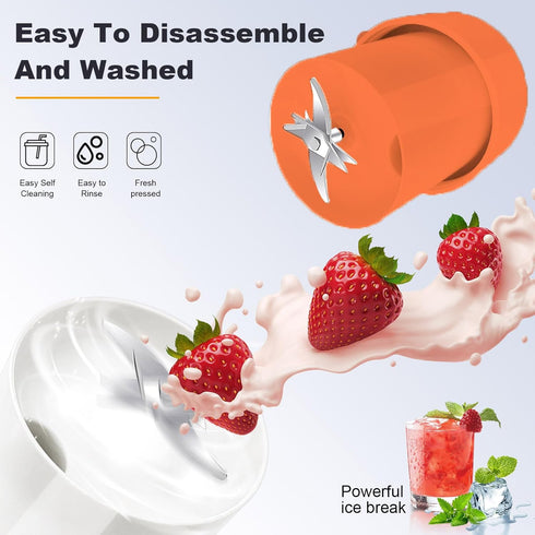 Portable Blender, 10 oz Mini Personal Blender for Smoothies, Fruits, and Veggies with Rechargeable USB, Easy to Clean suitable for Traveling or Camping(Orange)… by Cozy Blue