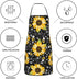Sunflower Bees Oven Mitts and Pot Holders Set, 5 Silicone Sunflowers Kitchen Gloves and Apron Set
