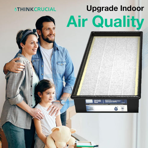 Crucial Air Replacement Air Filter with IDF Filter - Compatible with Honeywell HFD-120-Q, 2 Pack