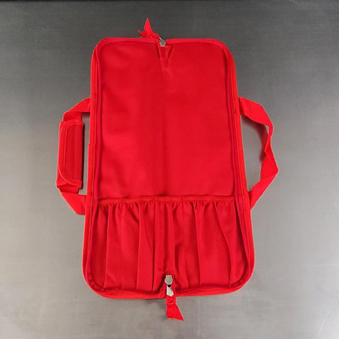 Ergo Chef 5 Pocket Bi-Fold Chef Knife Case Roll Bag, Lightweight Durable Nylon/Polyester Blend, Red