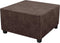 Leather Looking Ottoman Cover Brown 40x40x15inch Stretch Footstool Slipcover 1 Piece Washable
