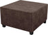 Leather Looking Ottoman Cover Brown 40x40x15inch Stretch Footstool Slipcover 1 Piece Washable