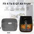 Redfly 2 Pack Silicone Air Fryer Liners, Square Reusable Liners for 4-6 QT Air Fryer Accessories, Gray & Black
