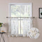 Tollpiz Floral Short White Sheer Tier Curtains, Set of 2 Panels, 30 x 24 inches, Flower Print Vine Embroidery for