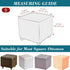 HFCNMY 20230624XZFXDT-10 Ottoman Cover Square,Stretch Velvet Square Thick Slipcover Washable Storage Foot Stool