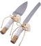Wedding Cake Knife and Server Set, Rustic Style Stainless Steel Cake Cutter Set for Bride and Groom Gifts