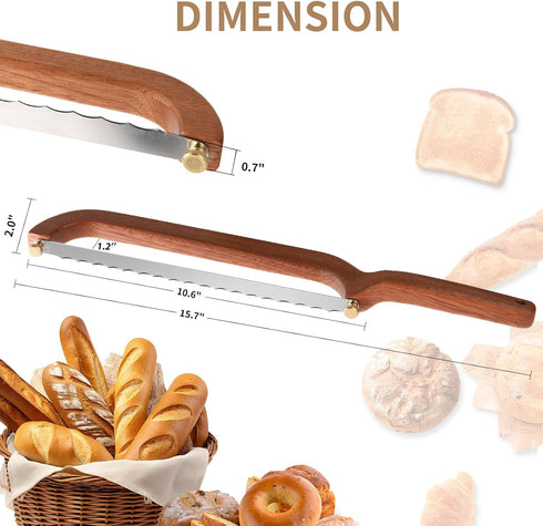 Uprichya Bread Knife for Homemade Bread Sourdough, Serrated Bread Slicer & Bread Bow Knife with Ergonomic Grip