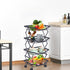 ULIKEUS 4 Tier Fruit Basket for Kitchen Stackable Metal Wire Fruit Vegetable Basket with Wheels Narrow Corner Rolling