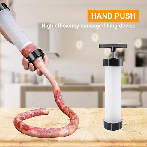 Hoypeyfiy 3 Homemade Sausage Maker Kitchen Sausage Stuffer Tool Manual Meat Filling Machine with Stuffing Tubes