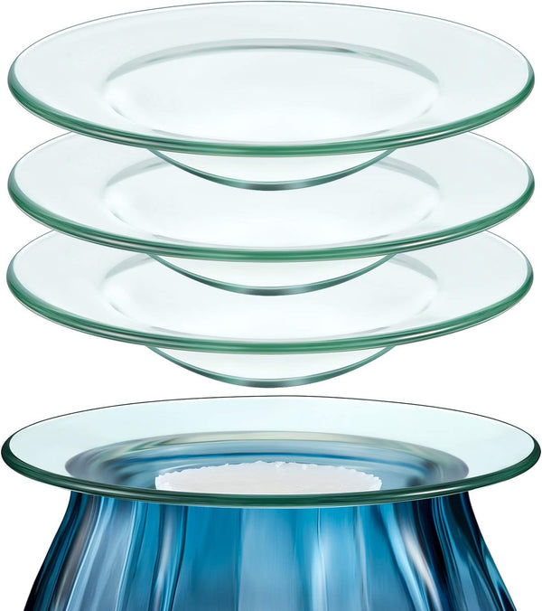 Patelai Replacement Oil Warmer Dish, Round Glass Dish Wax Melt Candle Warmer Bowl Plate Lid Tray for Aroma Therapy Lamp