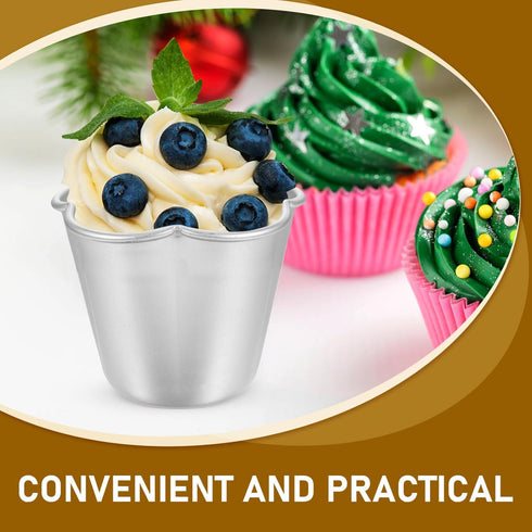 Luxshiny 6pcs Cake Mold, Mini Cheesecake Pan, Chocolate Pan, Baking Tins, Round Aluminum Alloy