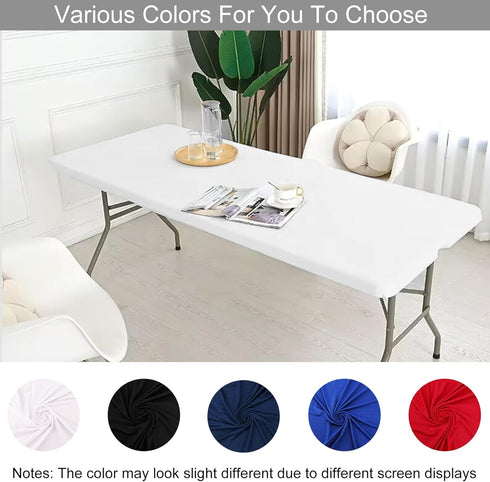 4 Pack 8 (96 30 Inches, Spandex Table Top Cap Cover Stretch Fitted Washable Elastic Rectangle Tablecloth for FT Folding