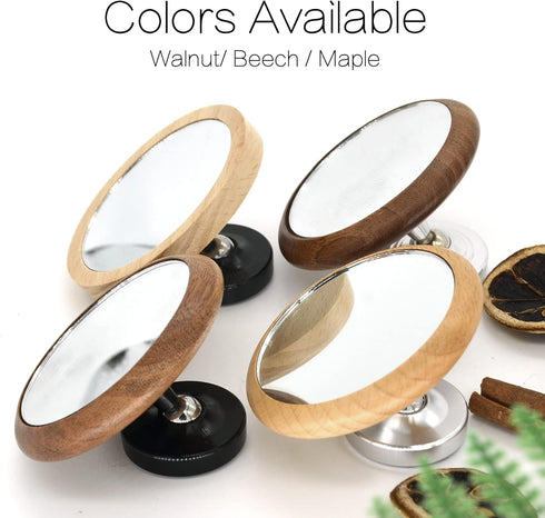 Espresso Lens Reflective Mirror Flow Rate Observation Tool, Wooden Base Magnetic Cafe Machine Accessory for Home Barista