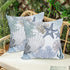 Blue Ocean Waterproof Outdoor Pillow Covers 18x18 Inch Set of 2, Nautical Coastal Starfish Coral Shell Conch Throw