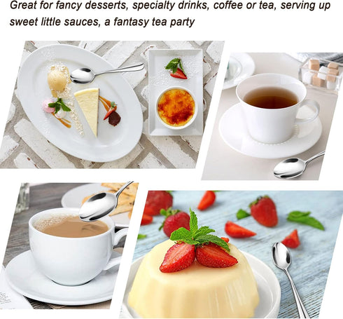 SONGZIMING Demitasse Espresso Spoons, Mini Coffee Spoon, 18/10 Stainless Steel Small Spoons for Dessert, Set of 8