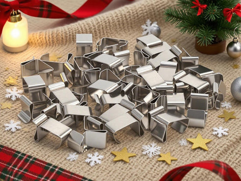 Y.A. LOTUS 50 Pcs Gutter Clips for Hanging Outdoor Lights, Premium Steel Gutter Hooks for Xmas Halloween Seasonal Rope