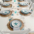 13x90 Inch PROCIDA Blue Beach Table Runner Tropical Ocean Coastal Table Runners Seashell Burlap Seasonal Nautical