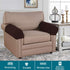 Turquoize Stretch Armrest Covers for Chairs, Set of 2, Brown, Anti-Slip Furniture Protector