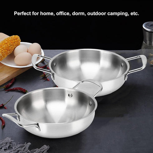 Korea Noodle Pot, Fast Heating Stainless Steel Ramen Cooking Stockpot, Binaural Pasta Pots for Soup and Porridge