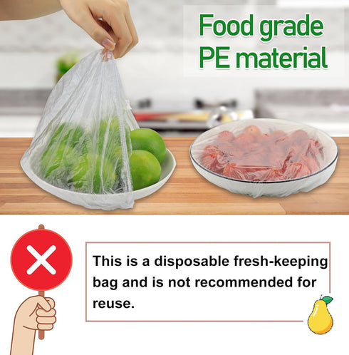 Fresh Keeping Bags 200pcs, Elastic Disposable Shrinkable Food Storage Covers for Kitchen Bowls