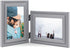 Vertical Horizontal Art Double 4x6 Grey Wood Foldable Picture Frame - 3.5x5.5 Opening