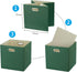 Grass Green Cube Storage Bins 11×11 Linen Foldable Box Set of 4, Large Capacity Collapsible Organization Basket for