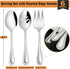 Serving Set, HaWare 6 Pieces Stainless Steel Silverware Serving Utensils, Pearled Edge Hostess Serving Set for Buffet Party Kitchen Restaurant, Mirror Finished & Dishwasher Safe by HaWare