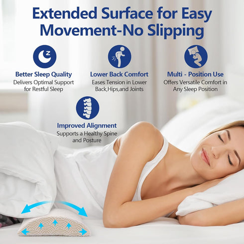 Cozyhealth 3.15"H*23.6"L - - Soft Lumbar Pillow for Sleeping, Memory Foam Back Lumbar Support Cushion for Lower Back