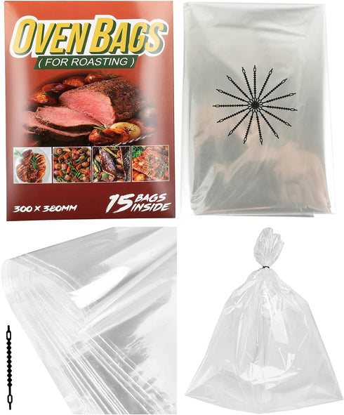 15Count Cooking Roasting Bags Suitable Size (12 x 15 Inch) Oven for Chicken Meat Fish and Vegetable by THEAKO