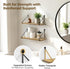 Set 2 Afuly Floating Wall Shelves Rustic Wall Mounted Hanging Shelf Farmhouse Wall Bookshelf for Bathroom Kitchen