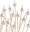 BambooMN 5.9" Decorative Acrylic Clear Gem End Bamboo Cocktail Picks, 100 Pcs for Events & Parties