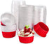 DEAYOU 100 Pack Cupcake Baking Cups, Tart Pie Tin Pan Holder for Pudding, Party, Wedding, Oven Freezer Safe (Red)