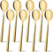 HANSGO 8PCS Gold Stainless Steel Spoons, 8.5 Inch Soup Spoons Dinner Spoons for Kitchen Home
