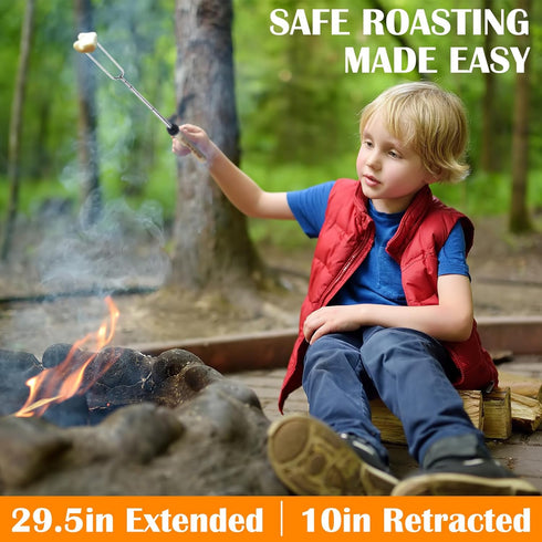12 Pcs 32 Inch Marshmallow Roasting Sticks - Bulk S'mores Sticks for Campfire Cooking Equipment