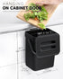 Countertop Compost Bin - 1.3 Gallons Hanging Small Trash Can with Lid for Kitchen Bathroom, Under Sink Kitchen Trash Can, Indoor Counter Compost Bucket with Lid, 5L(Black) by MONGTINGLU