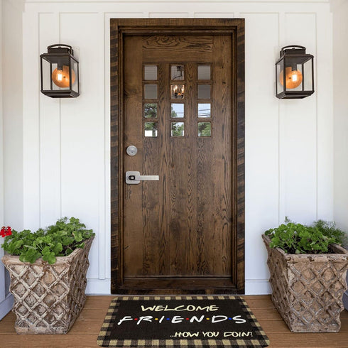 Welcome Friends Funny Quotes Gift for Friends Decoration Doormat Kitchen New Home House Bedroom Entrance Way Area Rugs Decor Front Floor Porch Indoor/Outdoor Door Mats by PuseTaer