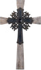 Dicksons Antiqued Double Layer Decorative Hanging Wall Cross, 15 Inch Wood and Metal