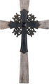 Dicksons Antiqued Double Layer Decorative Hanging Wall Cross, 15 Inch Wood and Metal