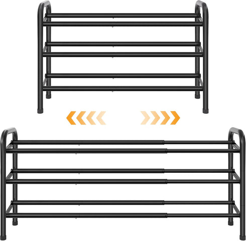 Gewudraw 3 Tier Shoe Organizer, Shoe Rack for Closet, 28 Metal Shelf