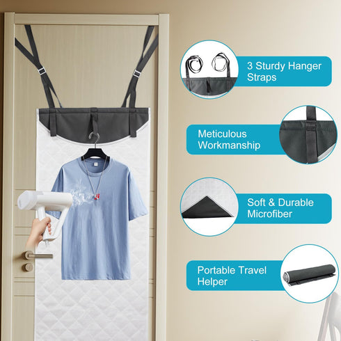 Over The Door Steamer Press Pad, Portable Ironing Mat for Handheld Steamer and Vertical Steamboard