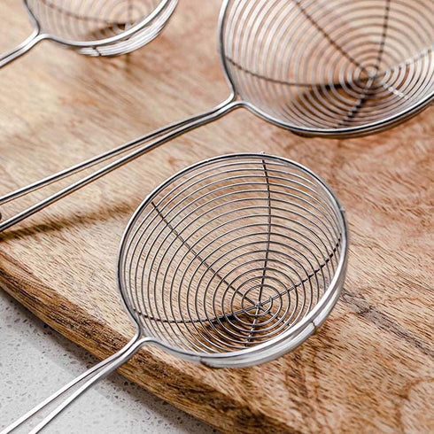 3Pcs Stainless Steel Round Hot Pot Strainer Set,Strainer Skimmer Spoon for Frying and Cooking,Kitchen Utensils Sifting Home Colander,Professional Skimmer Ladle by Vctitil