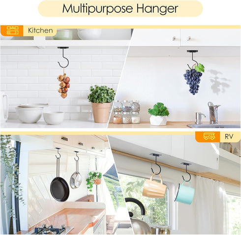 Counter Self Adhesive Banana Hook Under Cabinet Foldable Banana Hanger Black Metal Under Banana Hook to Keep Bananas
