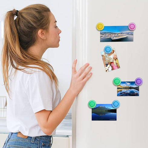 Qualsen 50 Pcs Magnets for Whiteboard, Round Fridge Magnets for Classroom, Home, Office & Locker (5 Colors)